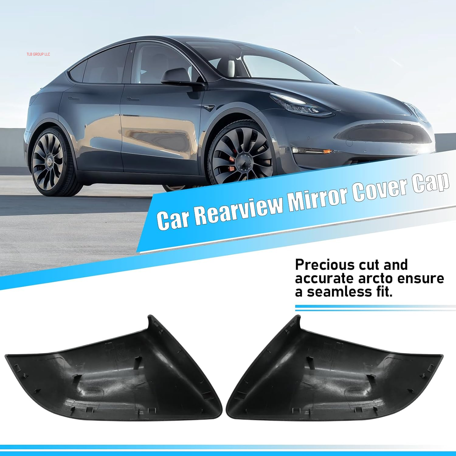 Compatible with Tesla Model Y Mirror Caps Side Mirror Replacement 2020 2021 2022 2023 2024,Left Driver+Right Passenger Side Rear View Mirrors Cover Cap for Tesla Model Y Accessories