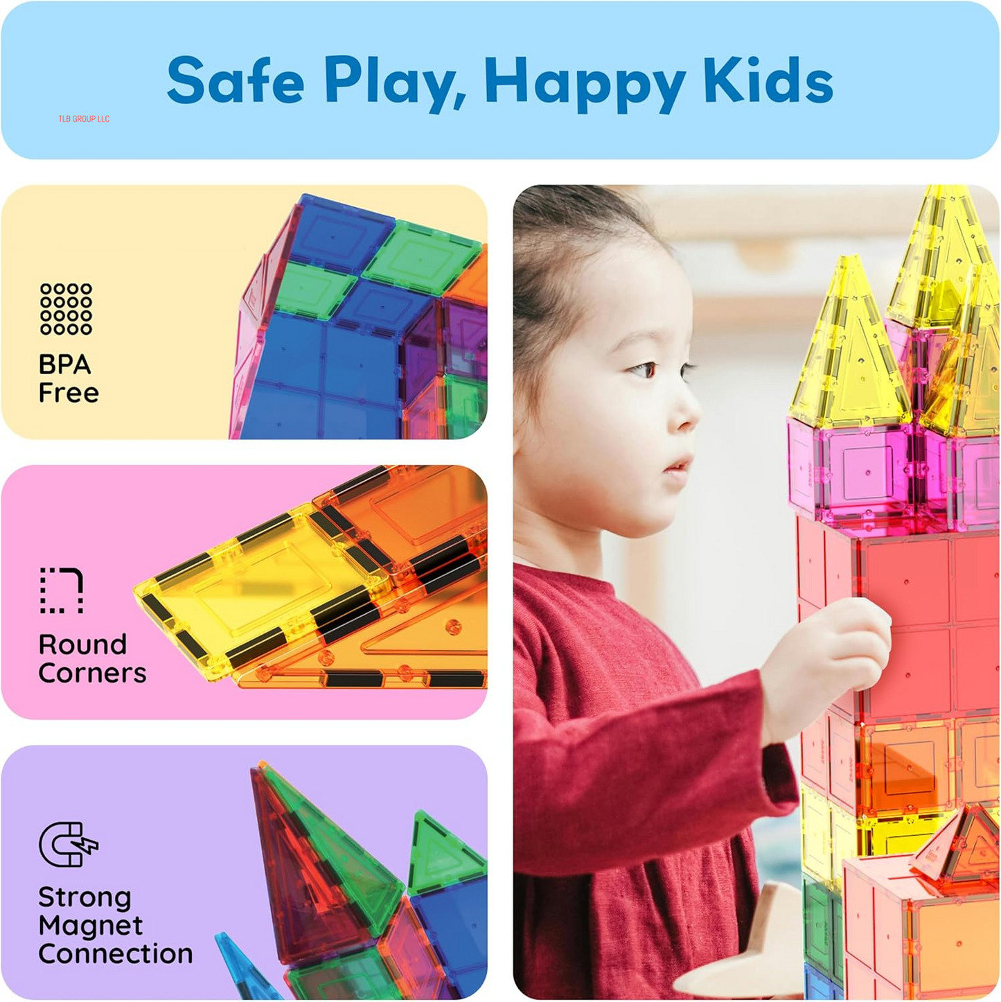 60 Piece Set 60Pcs Magnet Building Tiles Clear Magnetic 3D Blocks Construction Playboards - Creativity beyond Imagination, Inspirational, Recreational, Educational, Conventional