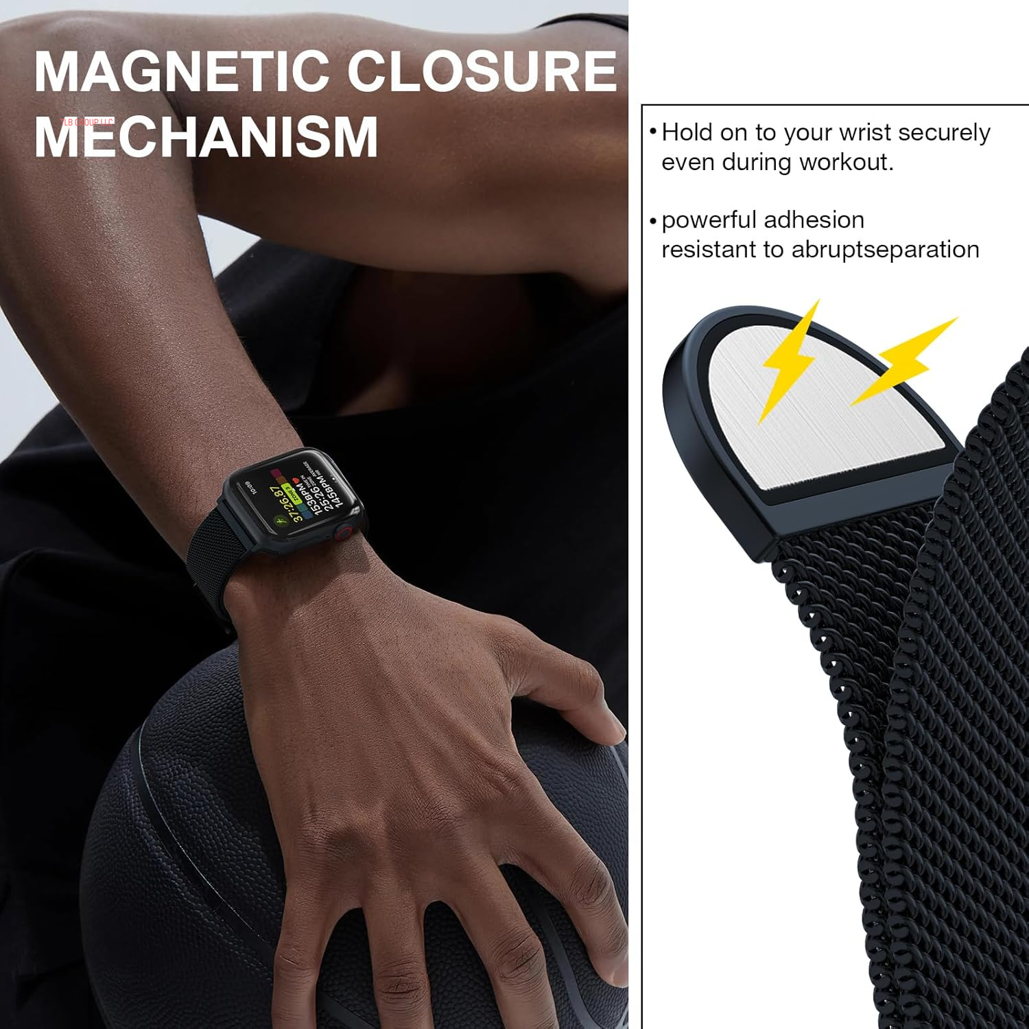 Stainless Steel Milanese Loop Compatible with Apple Watch Band 46Mm 42Mm 44Mm 45Mm 49Mm 38Mm 40Mm 41Mm Men and Women, Mesh Loop Magnetic Clasp Replacement for Iwatch Bands Ultra Series 10 9 8 7 SE 6 5 4 3 2 1
