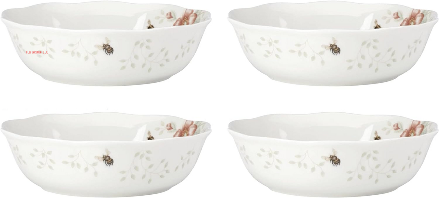 817046 Butterfly Meadow 6-Piece Tidbit Plate Set, White, 3.05 LB