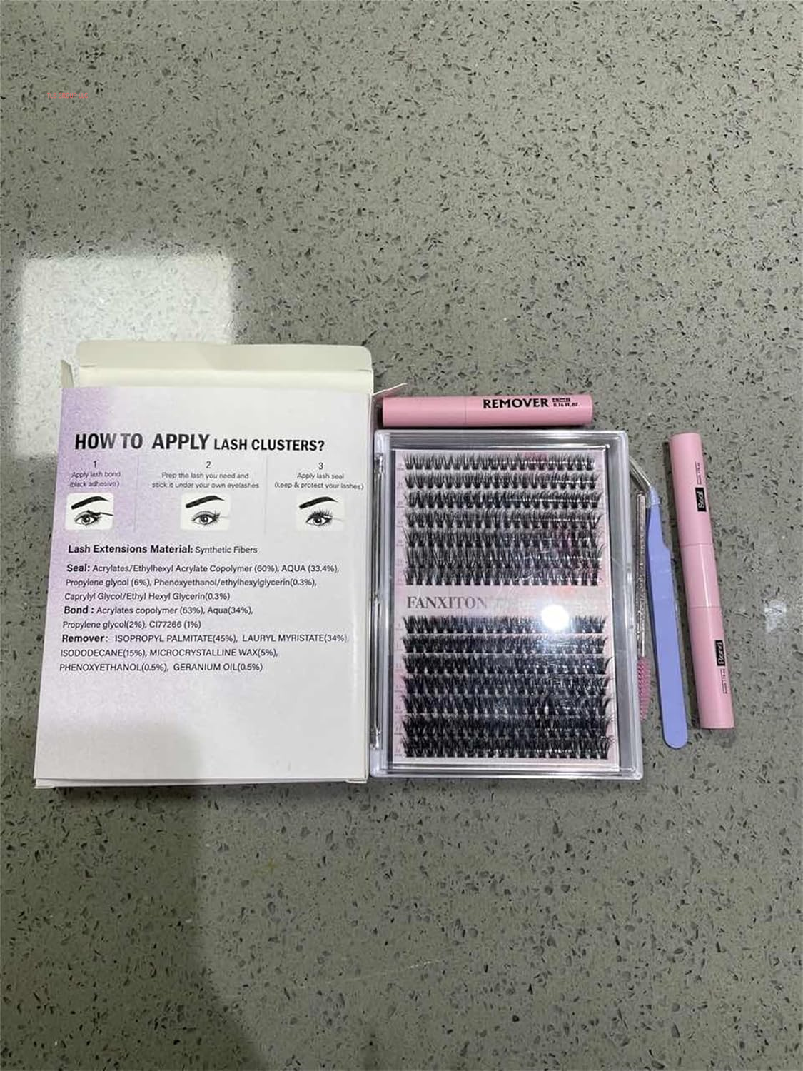 DIY Lash Extension Kit 40D+50D Volume Lash Clusters Kit with Lash Bond and Seal 280 Pcs Thick Individual Lashes 9-16 Mm D Mink Lashes Cluster, Lash Cluster Remover and Tweezers by