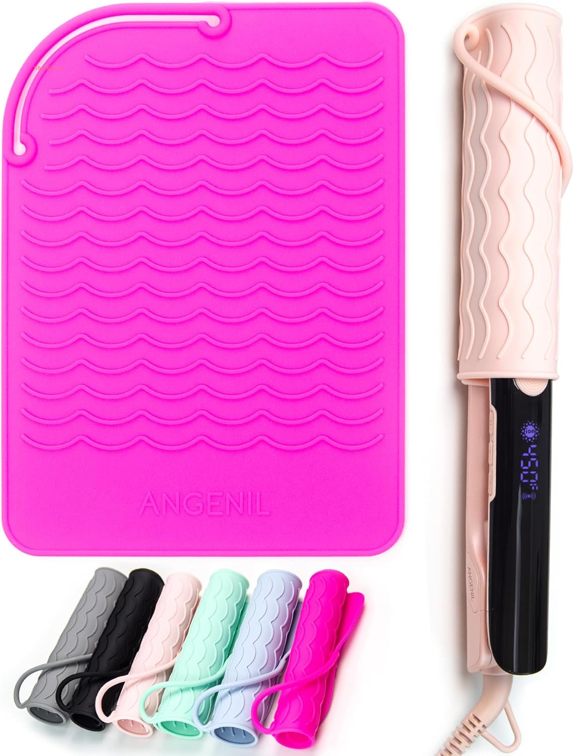 Flat Iron Silicone Mat and Travel Case for Hair Tools - Heat Resistant Mat, Straightener Pad, and Curling Iron Sleeve (9" X 6.5")