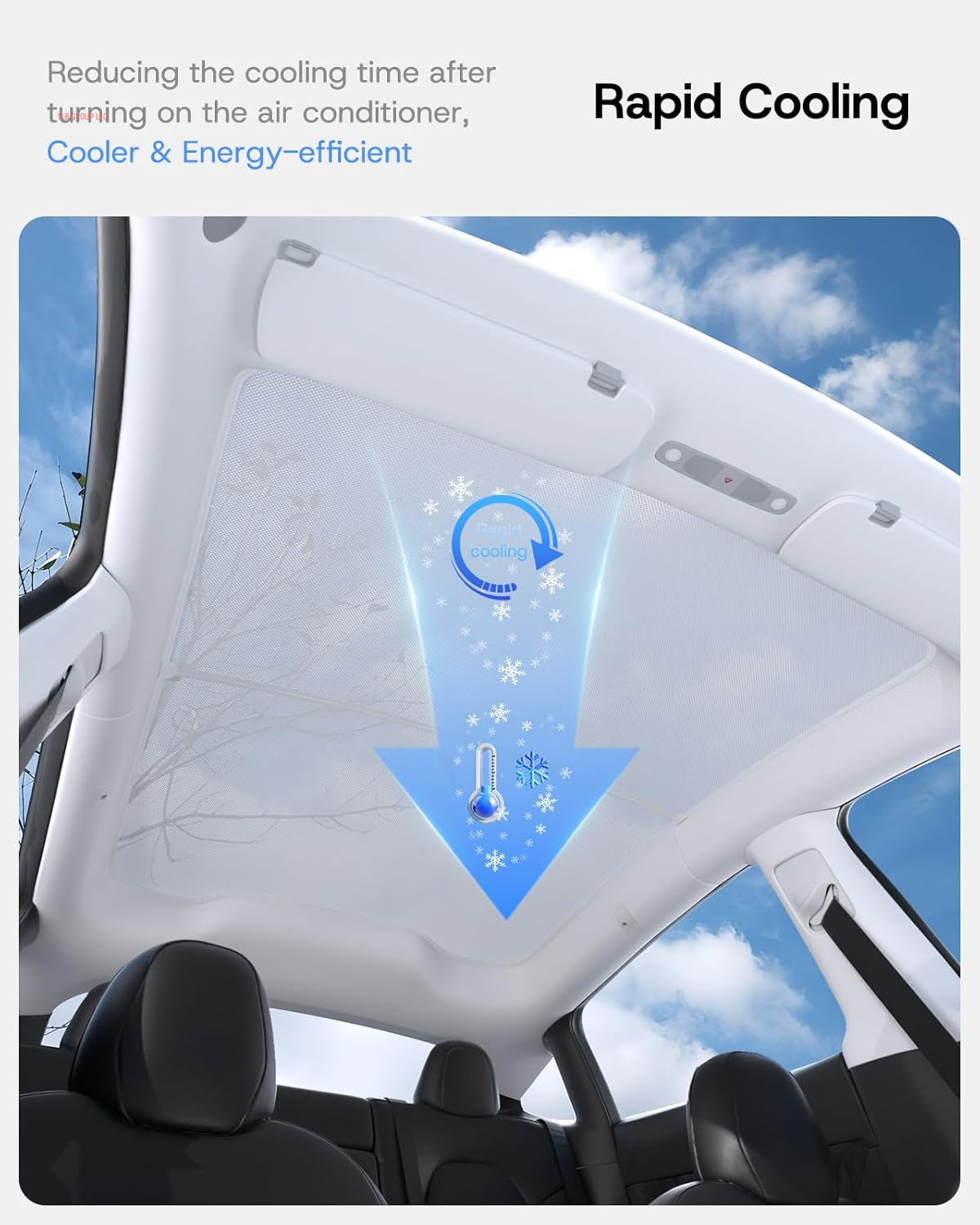 2025 Upgrade Sunshade Roof for Tesla Model Y Juniper Accessories, [Never Sag & No Light Leakage] Magnetic Adsorbed Design for Model Y Launch 2025 2026 [Easy Installation] - 2Pcs