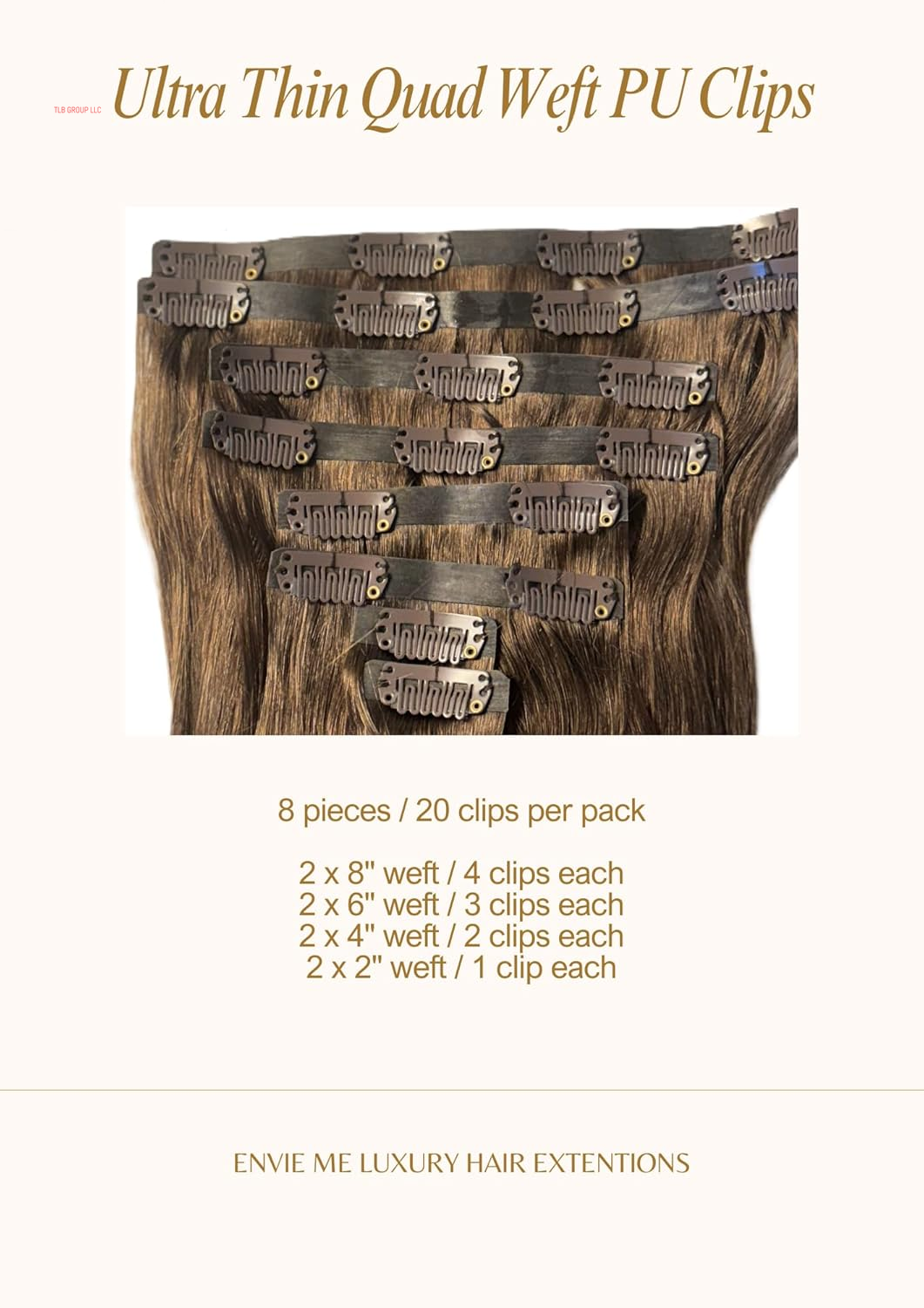 Remy Cuticle Intact Double Drawn Real Human Hair Straight Hair Seamless Invisible Clip in Hair Extentions #2 Dark Chocolate Brown 110G 20 Inch 8 Pcs
