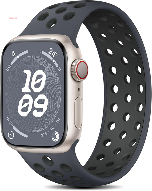 Solo Loop Band Compatible with Apple Watch Band 45Mm 44Mm 49Mm 41Mm 40Mm 38Mm 42Mm for Men Women, Breathable Sport Silicone Wristband for Iwatch Series 9 8 7 6 5 4 3 2 1 SE Ultra Ultra 2