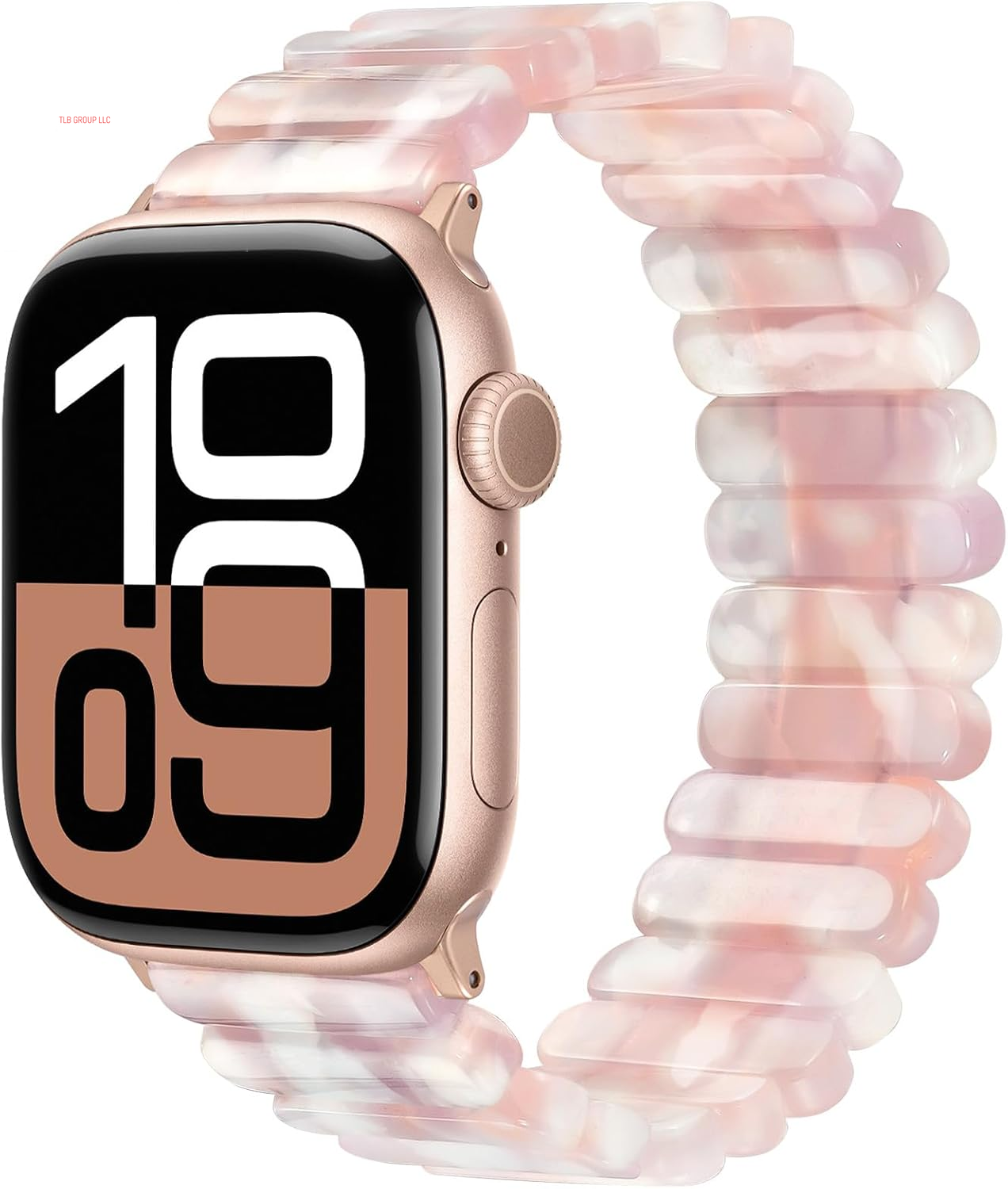 Resin Stretchy Band Compatible with Apple Watch 38/40/41Mm, 42/44/45/46/49Mm Fashion Cute Strap for Iwatch 10/9/8/7/6/5/4/3/2/1/SE Lightweight Elastic Bracelet Wristband Women,S/M