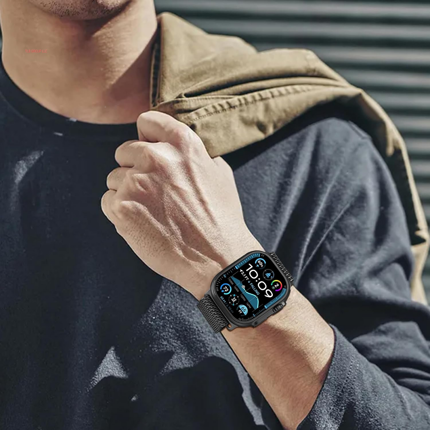 Milanese Mesh Loop Compatible with Apple Watch Bands 49Mm 46Mm 45Mm 44Mm 42Mm for Men Women, Stainless Steel Mesh Loop with Parachute-Style Buckle for Iwatch Ultra 2 Series 10 9 8 7 6 SE 5 4 3