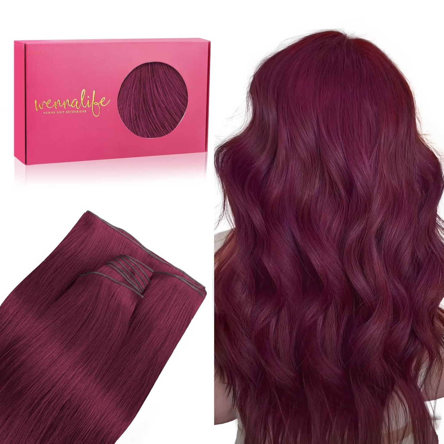 Sew in Hair Extensions Real Human Hair, 14 Inch 80G Light Blonde Highlighted Golden Blonde Machine Weft Hair Extensions Human Hair Hand Tied Weft Hair Extensions Sew In