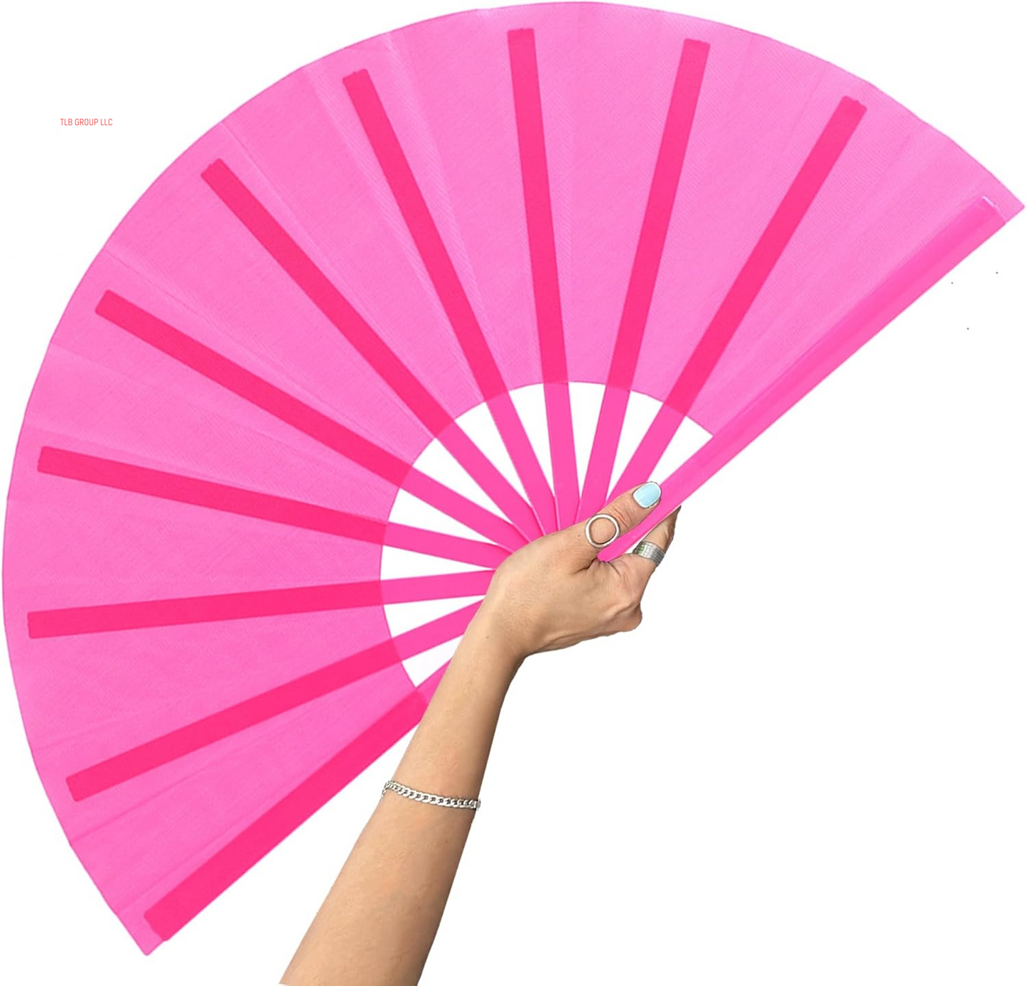 13Inch Large Rave Fan Popping Fan Clacking Fans for Line Dancing,Hand Fans for Women Foldable,Boots on the Ground Fan,Portable for Outdoor,Wedding,Party,Decoration(Blue,1 Pack)