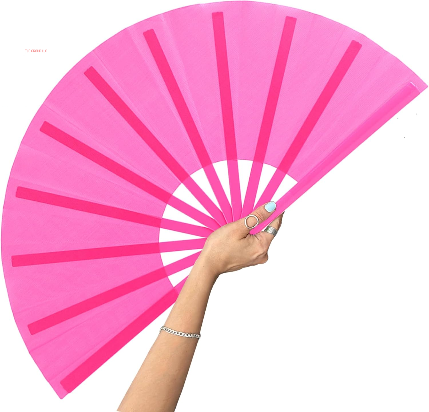 13Inch Large Rave Fan Popping Fan Clacking Fans for Line Dancing,Hand Fans for Women Foldable,Boots on the Ground Fan,Portable for Outdoor,Wedding,Party,Decoration(Blue,1 Pack)