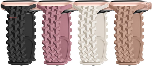 4 Pack Silicone Braided Y-Design Bands Compatible with Apple Watch Band 38Mm 40Mm 41Mm 42Mm 44Mm 45Mm 46Mm 49Mm for Women Men, Slim Bands for Iwatch Series 10 9 8 7 6 5 4 3 2 1/Se/Ultra