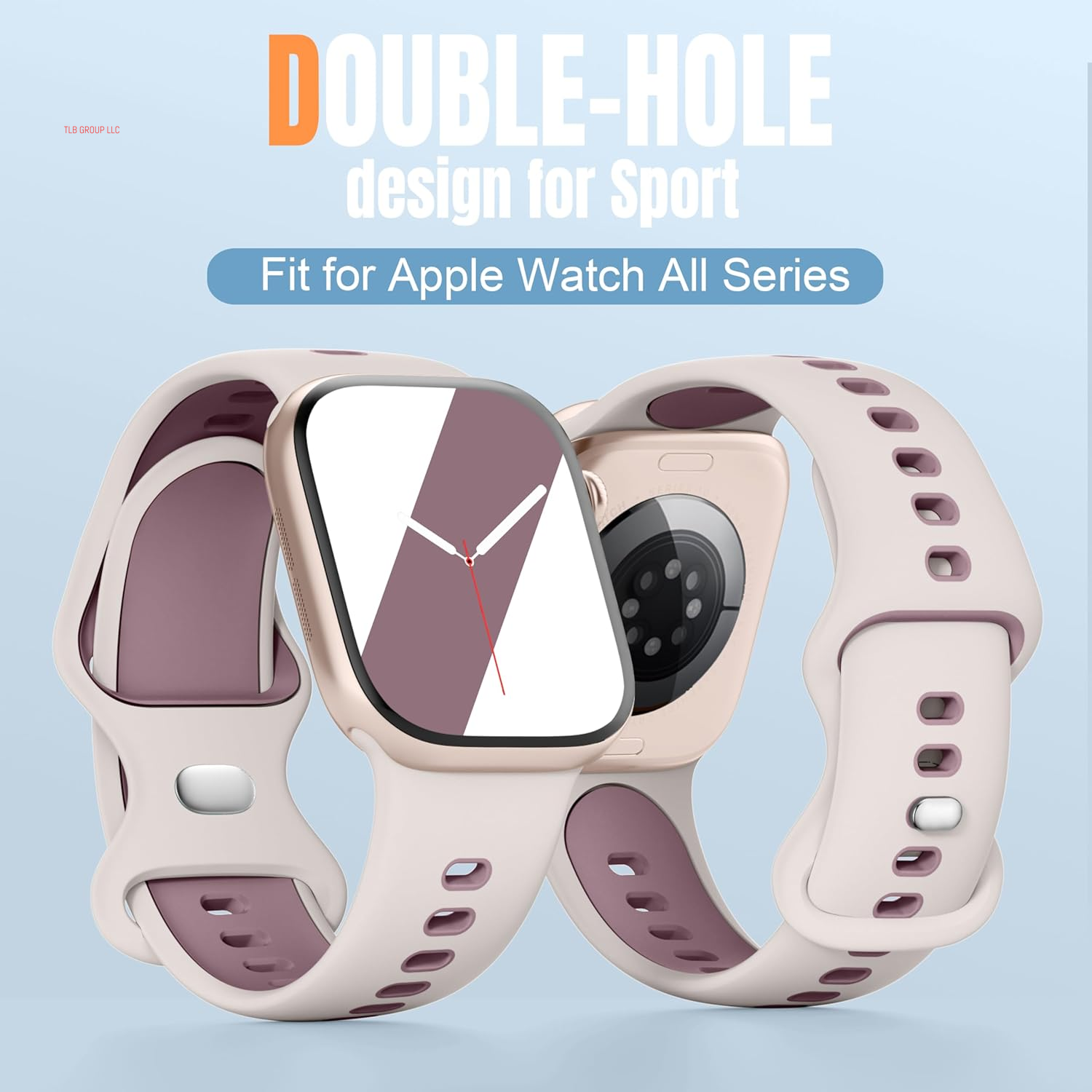 Dual-Color Design Compatible with Apple Watch Band 38Mm 40Mm 42Mm 44Mm 45Mm 46Mm 49Mm Women Men, Soft Silicone Two-Toned Color Replacement Sport Band for Iwatch Series 10/9/8/7/6/5/4/3/2/1/SE