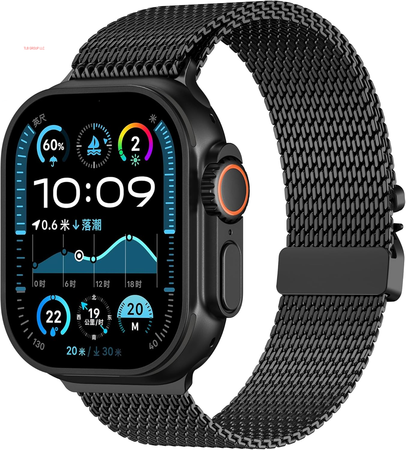 Milanese Mesh Loop Compatible for Apple Watch Band 49Mm 46Mm 45Mm 44Mm Men Women, Breathable Replacement Band with Adjustable Parachute-Style Buckle for Iwatch Ultra 2/Ultra/Se/Series 10/9/8/7/6/5/4