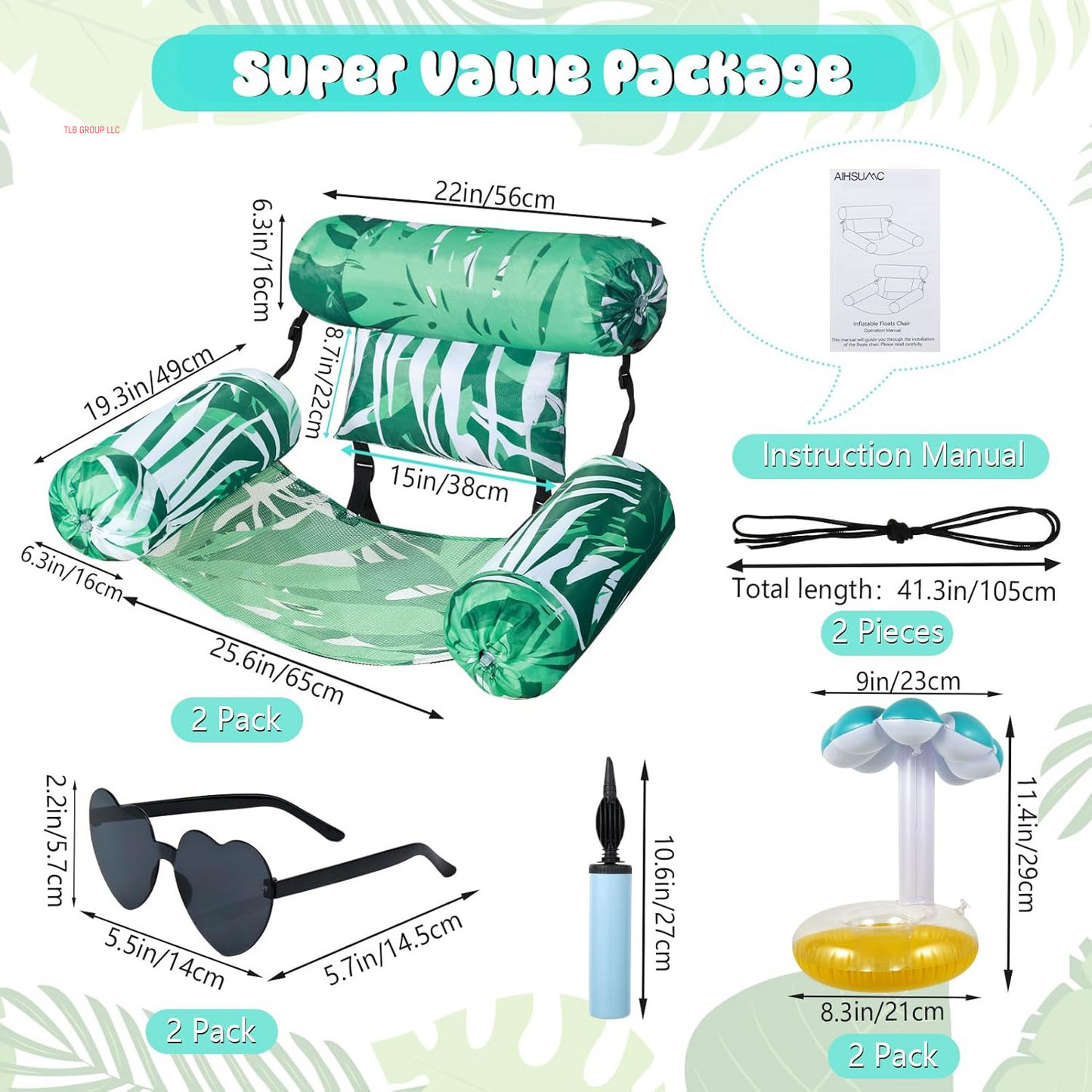 Inflatable Pool Lounge Chairs - Adjustable Floating Pool Chairs for Adults, Comfortable Water Hammock with Soft Fabric