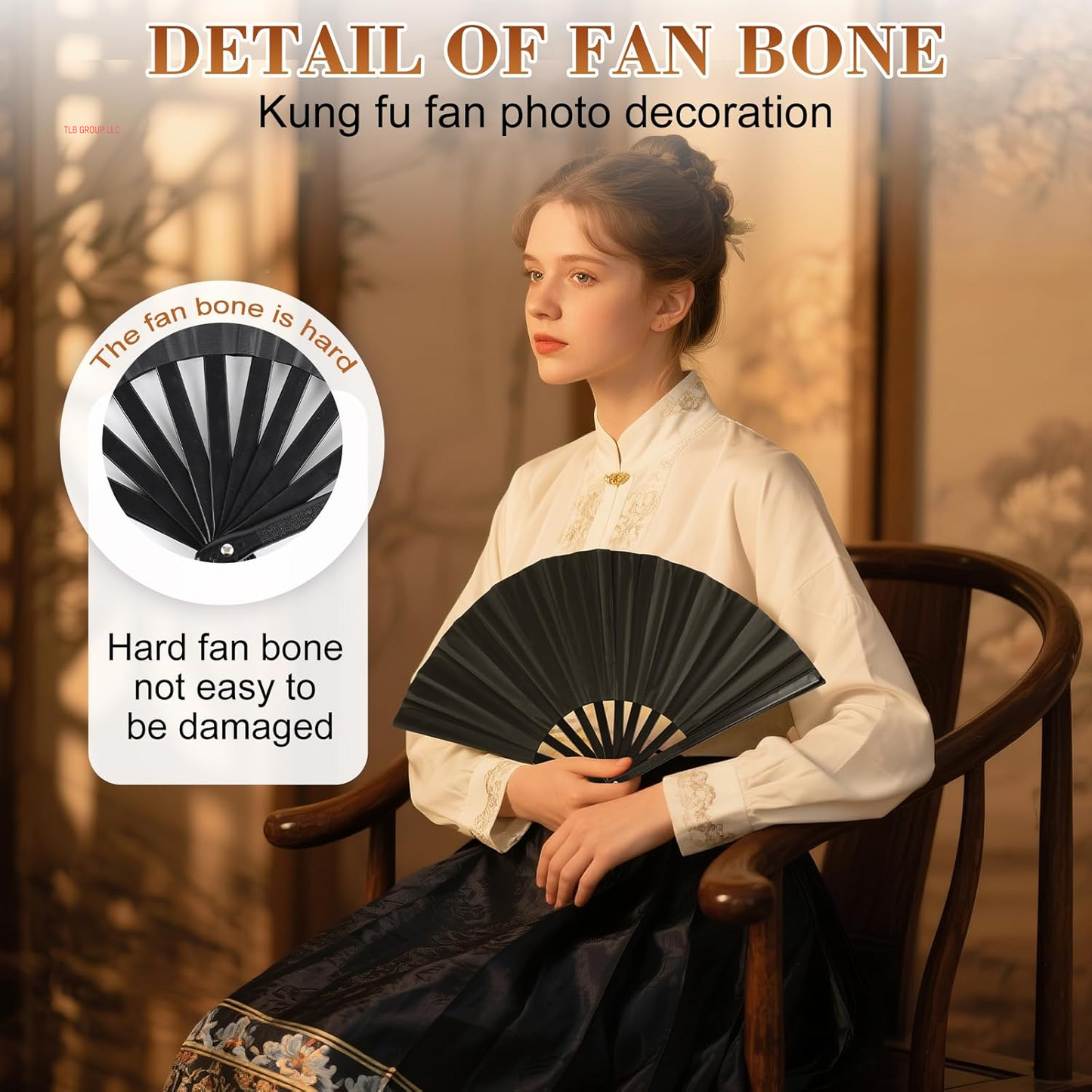 Boots on the Ground Fans Line Dance Popping Fan,Large Fold Fans,Decorative Folding Fans,Clap Fans for Line Dancing, Clack Handheld Large Folding Hand Rave Fan ﻿ (10In Black)