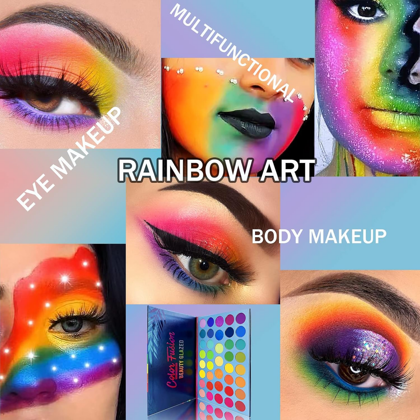 Color Fusion Eyeshadow Palette Highly Pigmented 39 Shades Pink Purple Matte and Shimmers Makeup Palette, Blendable Waterproof Eye Shadow, No Flaking, Little Fall Out, Stay Long, Hard Smudge, Cruelty- Free Makeup Pallet, Full Face Eye Make up for Beginners Any Skin Tones Shading and Contouring