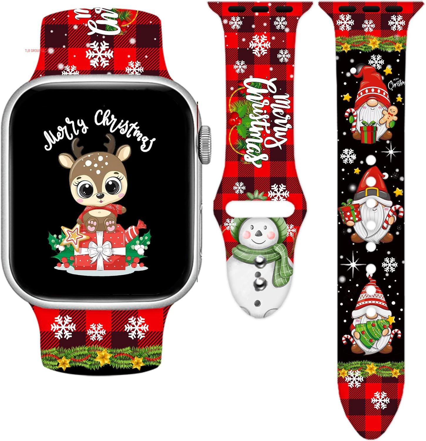 Holidays Watch Band Compatible with Apple Watch 38Mm 40Mm 41Mm 42Mm 44Mm 45Mm 49Mm for Women Men,Soft Silicone Replacement Sport Accessories Strap Replacement Wristband for Iwatch Series Ultra 9 8 7 6 5 4 3 2 1 SE