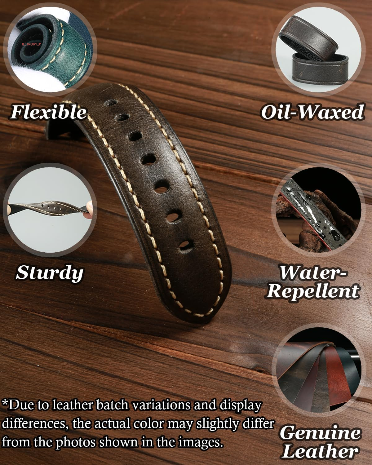 Watch Band, Vintage Oil Wax Leather Watch Straps 18Mm 19Mm 20Mm 21Mm 22Mm 23Mm 24Mm 26Mm Watch Belt for Men Women