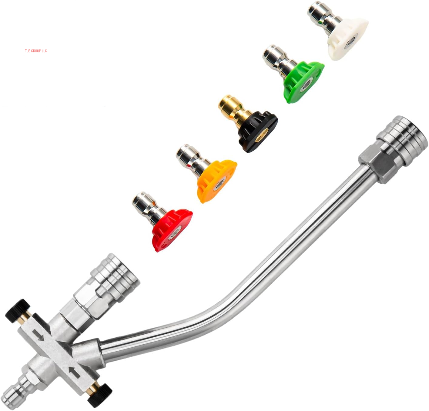 Foam Cannon Dual-Connector Accessory, Pressure Washer Double Tip Attachment for Foam Cannon, Pressure Washer Accessories with 1/4" Quick Connect for Car Wash, 5 Pressure Washer Sprayer Nozzles