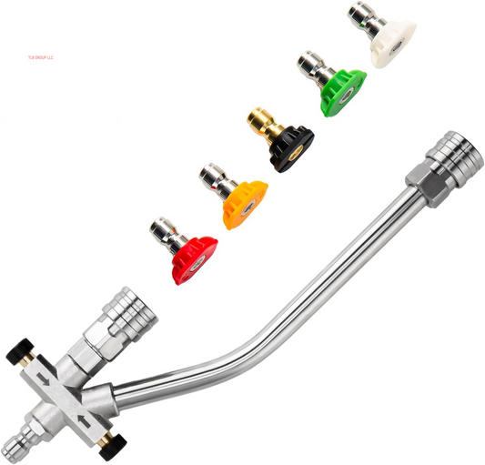 Foam Cannon Dual-Connector Accessory, Pressure Washer Double Tip Attachment for Foam Cannon, Pressure Washer Accessories with 1/4" Quick Connect for Car Wash, 5 Pressure Washer Sprayer Nozzles