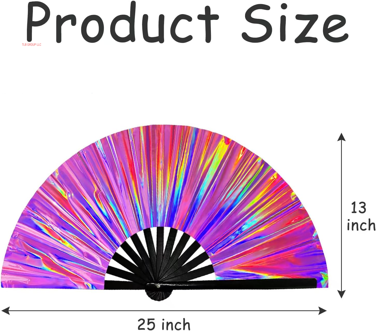 1Pcs Boots on the Ground Fan, 2025 New Line Dance Popping Fan,Holographic Purple Laser Colors Hand Fan,Clap Fans for Line Dancing,Clack Handheld Large Folding Hand Rave Fan