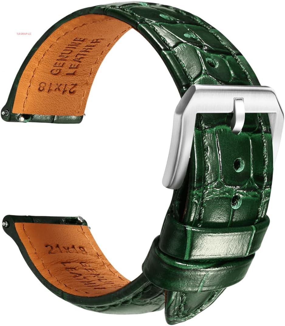 Leather Watch Bands for Men, Quick Release Watch Straps, Luxury Italian Alligator Grain Embossed Band Replacements 19Mm 20Mm 21Mm 22Mm