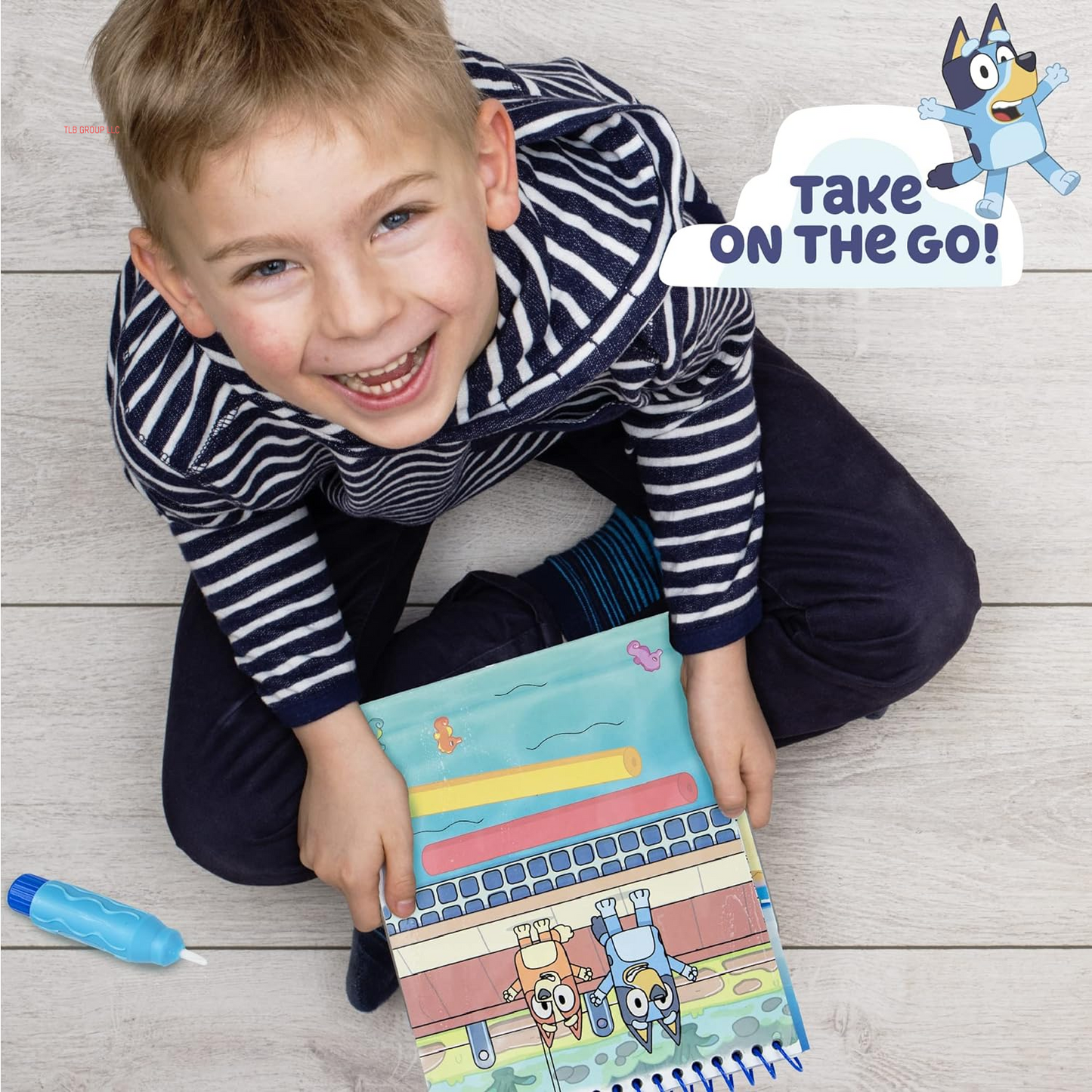 Bluey Aqua Art - Reusable Water Reveal Activity Pages with Water Pen for No-Mess Drawing and Coloring