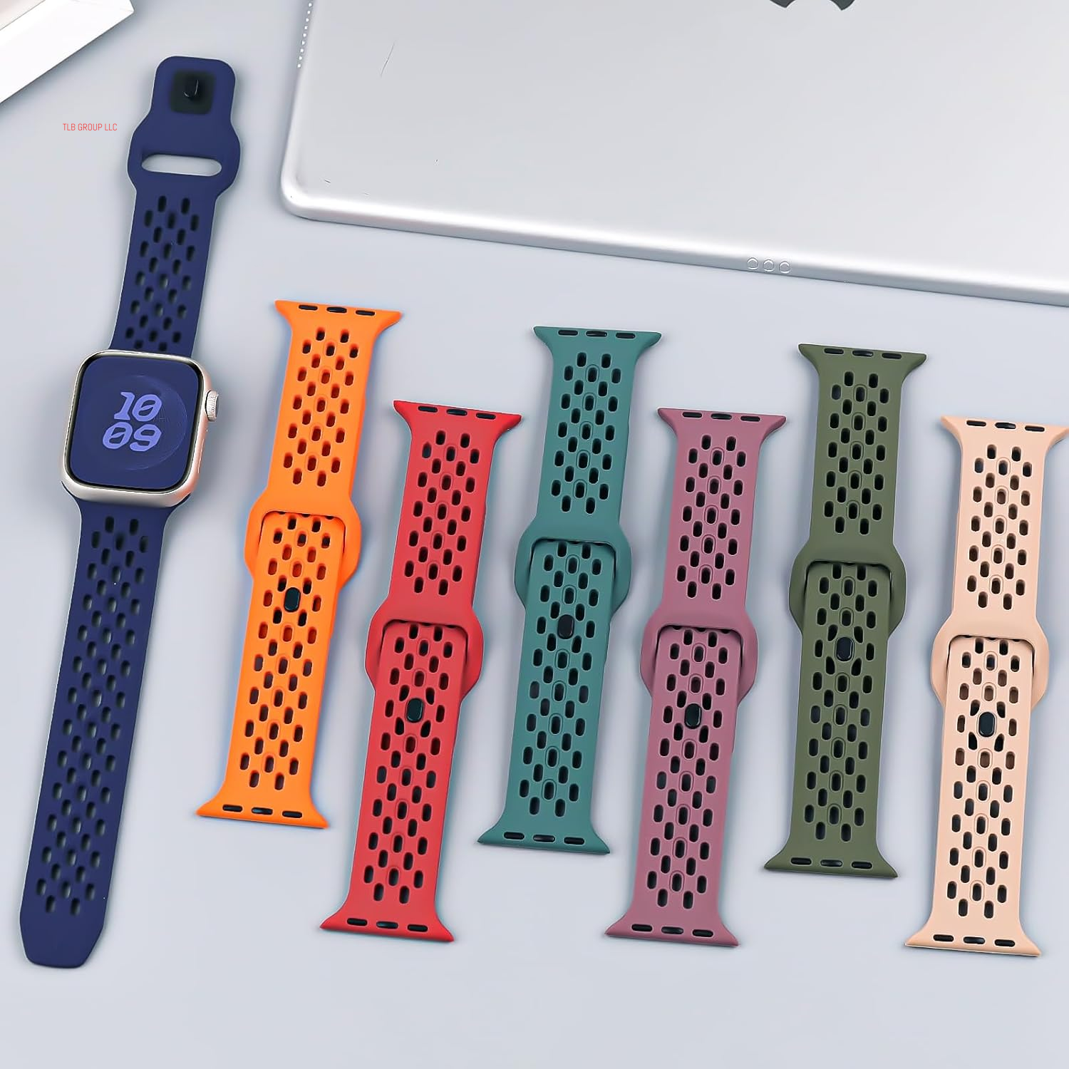 Sport Band for Apple Watch Band 44Mm 45Mm 46Mm Ultra 49Mm 40Mm 41Mm 38Mm 42Mm for Men Women,Silicone Breathable Replacement Strap for Apple Watch Ultra 2,Nike+,Series 10 9 8 7 6 5 4 3 Se,Iwatch Bands