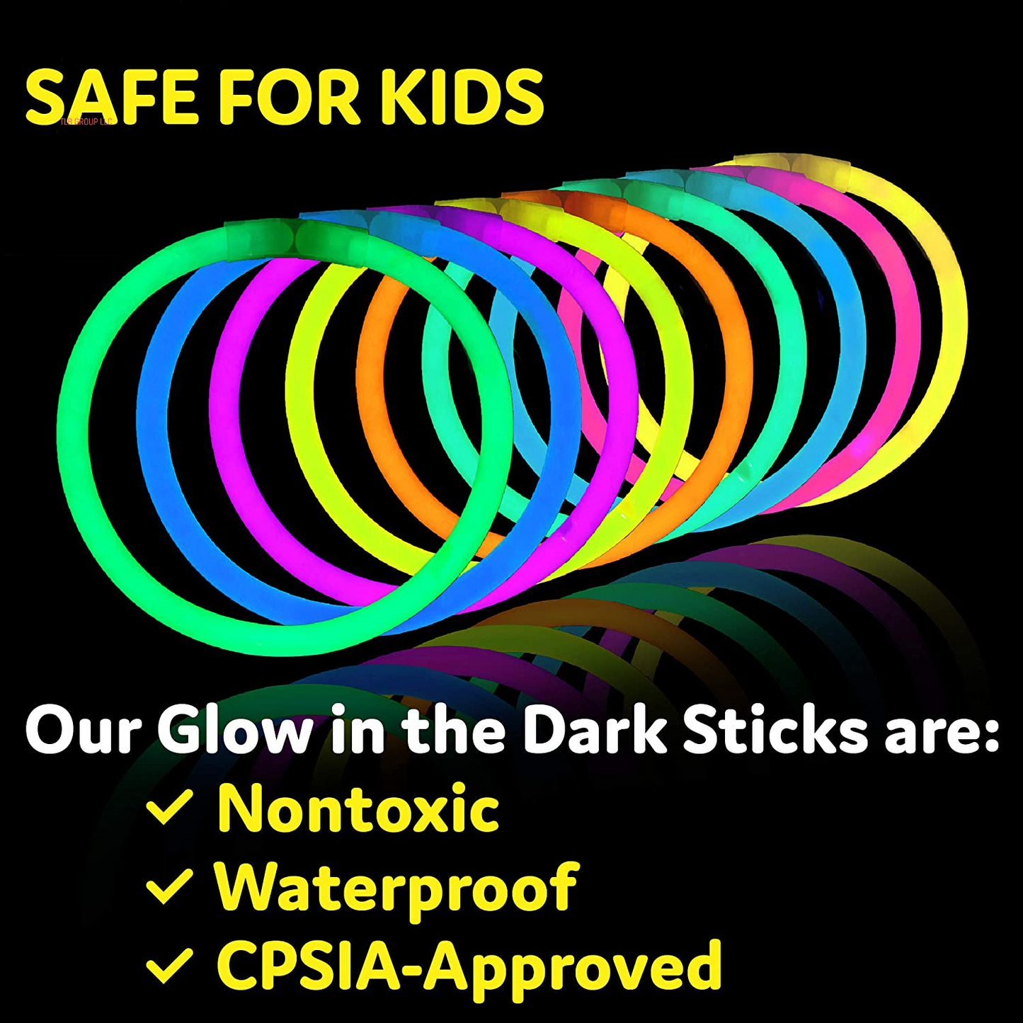 Glow Sticks Party Supplies 100Pk - 8 Inch Glow in the Dark Light up Sticks Party Favors, Glow Decorations, Neon Party Glow Necklaces and Glow Bracelets with Connectors
