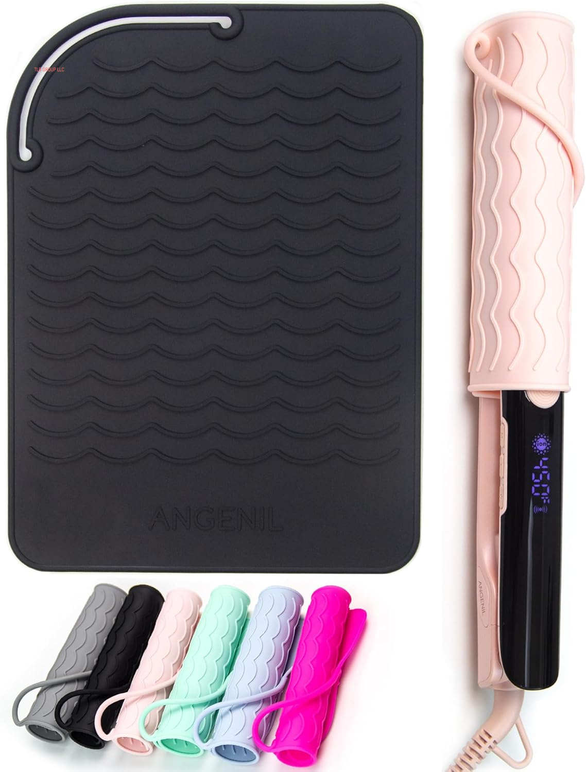 Flat Iron Silicone Mat and Travel Case for Hair Tools - Heat Resistant Mat, Straightener Pad, and Curling Iron Sleeve (9" X 6.5")