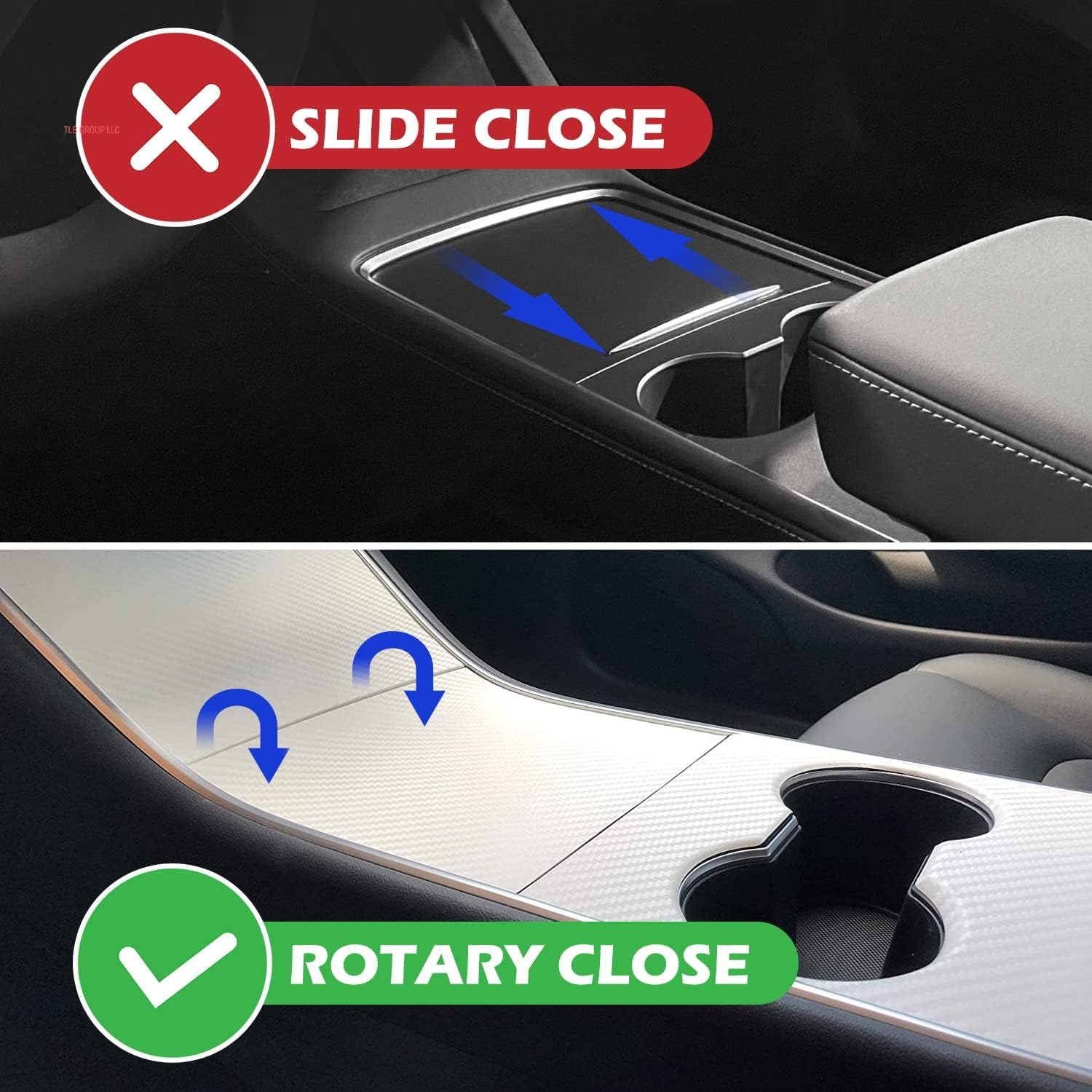 Compatible with Tesla Model 3/Y Accessories Center Console Organizer Tray Fits for Tesla Model 3 2017 2018 2019 2020 /Model Y 2020 （The Cover Closed Rotary Version）