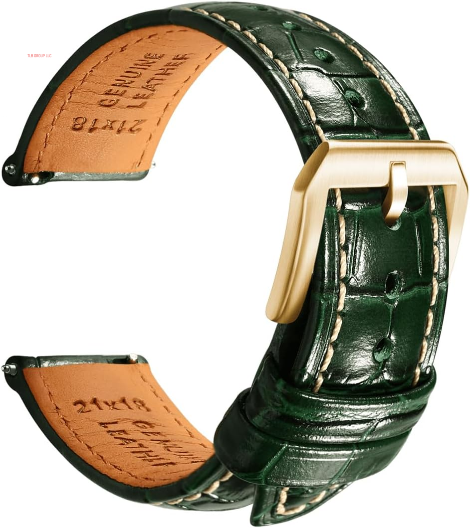 Leather Watch Bands for Men, Quick Release Watch Straps, Luxury Italian Alligator Grain Embossed Band Replacements 19Mm 20Mm 21Mm 22Mm