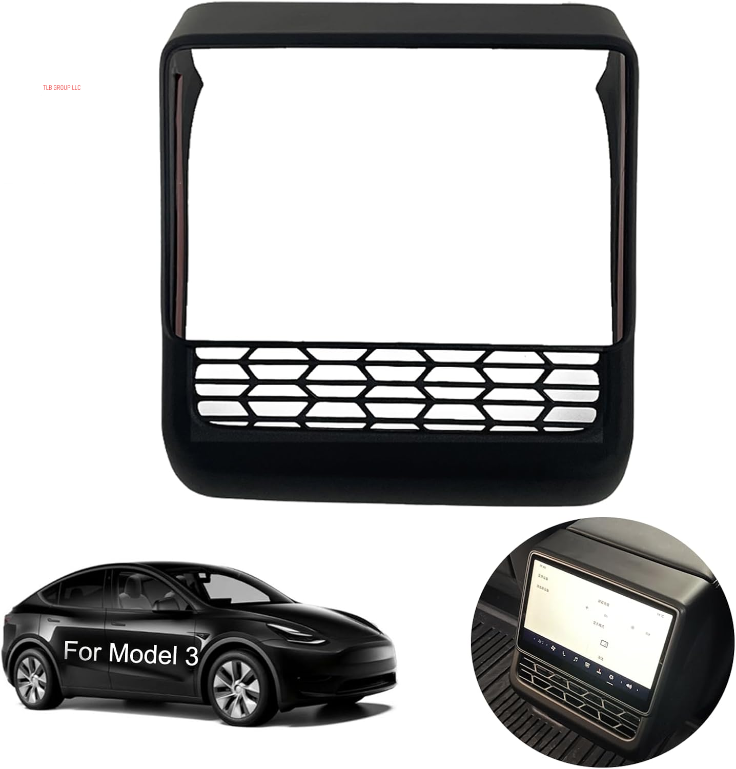 AC Vent Cover for Tesla Model 3 Accessories - ABS Material, Model 3 Rear Air Vent Trim, Scratch Protection, Easy Installation, Compatible with Model 3 2023-2024