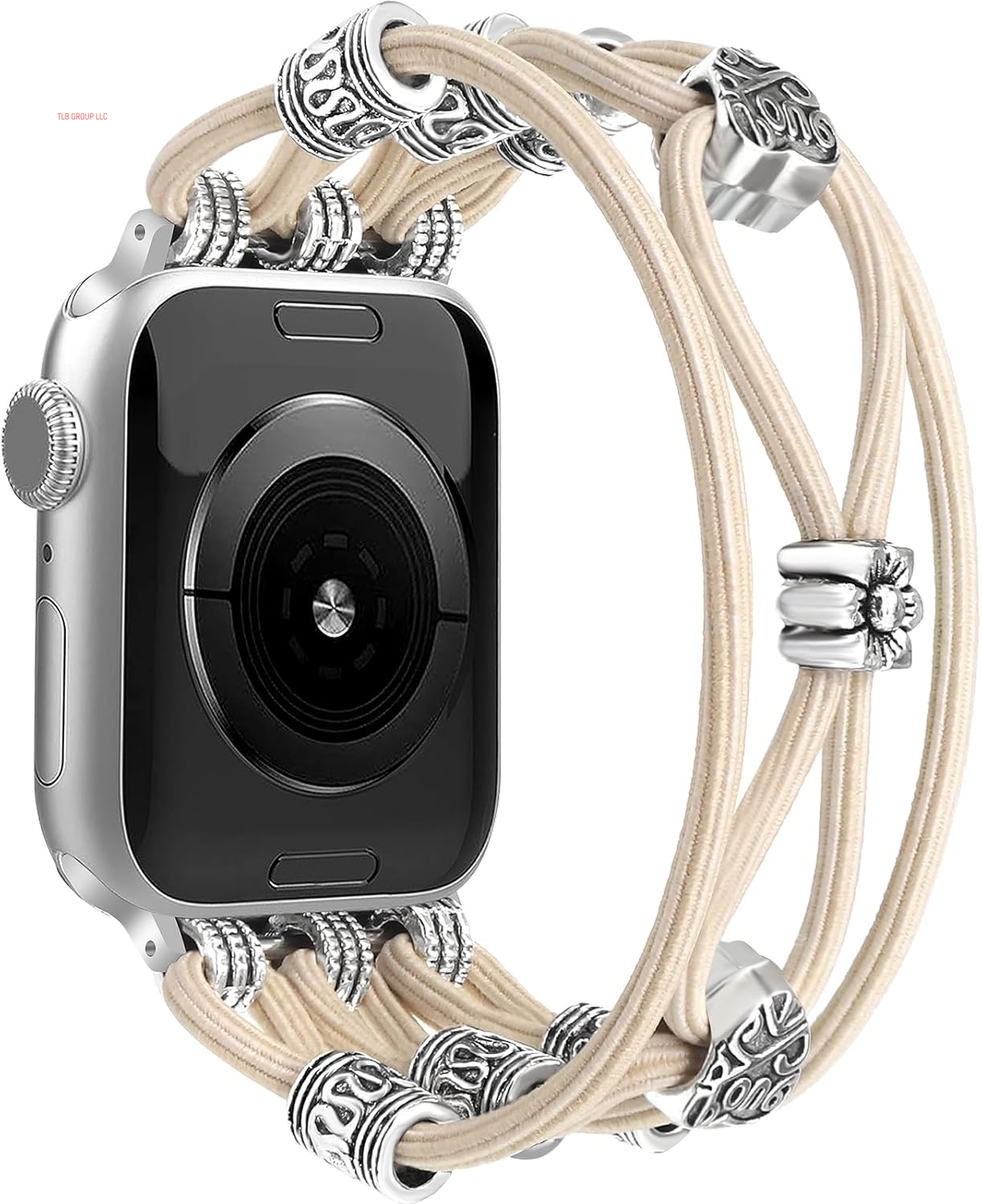 Braided Nylon Stretchy Strap Natural Stone Beaded Bracelet Band Bundle Compatible with Apple Watch 38Mm 40Mm 41Mm 42Mm (S10) for Women for Iwatch Series 10/9/8/7/6/5/4/3/2/1/SE