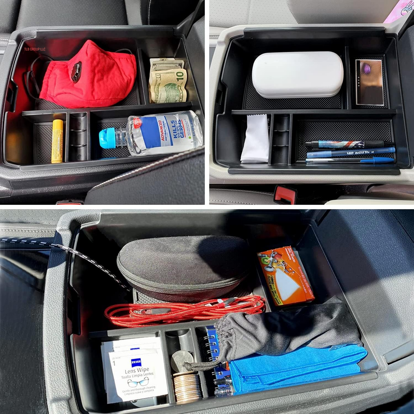 for VW Atlas and Cross Sport Accessories Center Console Organizer 2018 2019 2020 2021 2022 2023 Insert ABS Armrest Box Secondary Storage (Not Fit for 2024)