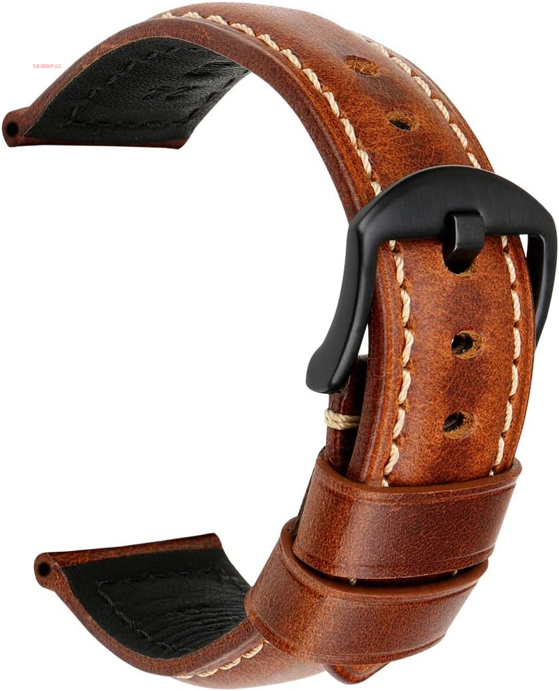 Watch Band, Vintage Oil Wax Leather Watch Straps 18Mm 19Mm 20Mm 21Mm 22Mm 23Mm 24Mm 26Mm Watch Belt for Men Women