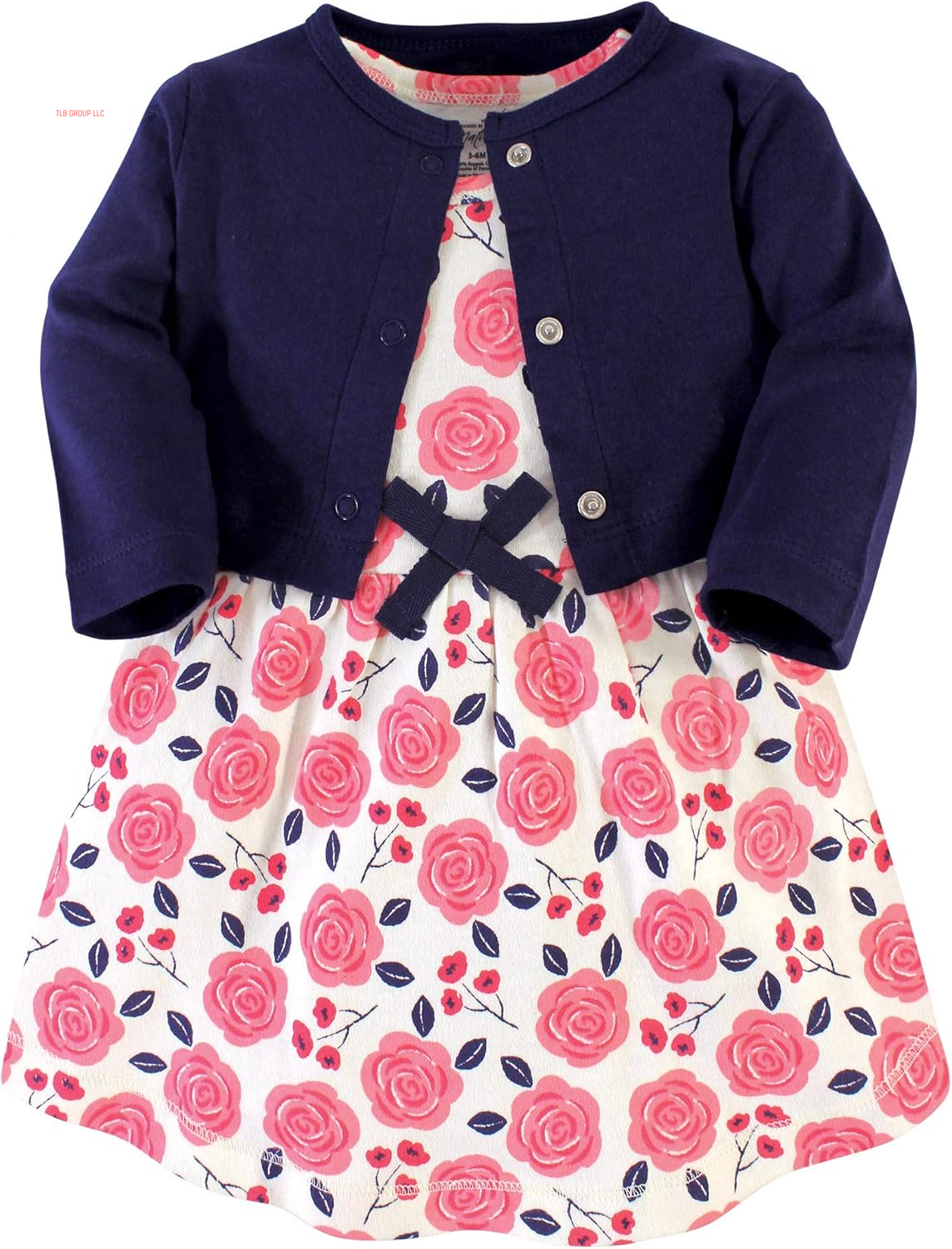 Baby Girl Organic Cotton Dress and Cardigan