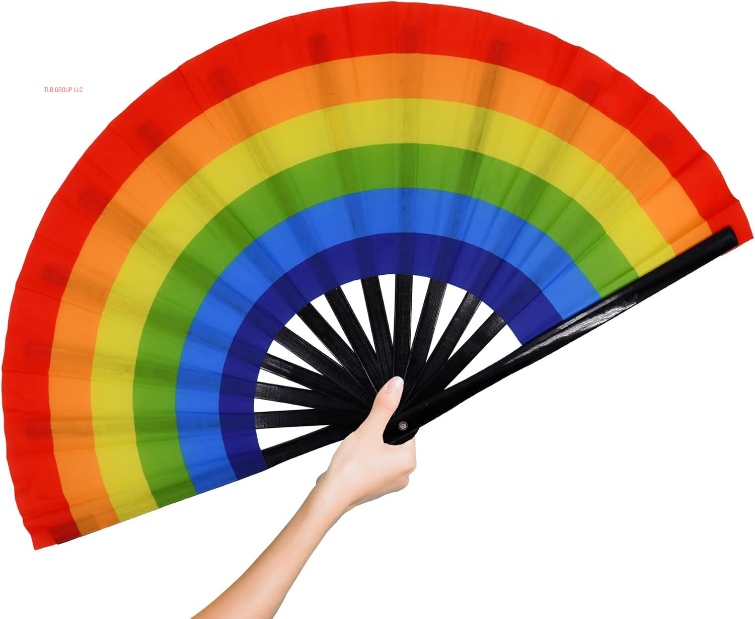 Large Rave Fan Folding Hand Fan Popping Fan for Line Dancing, Big Foldable Clacking Fans Clap Fans for Boots on the Ground Dance Festival, Dancing, Performance (DJ Lighting)