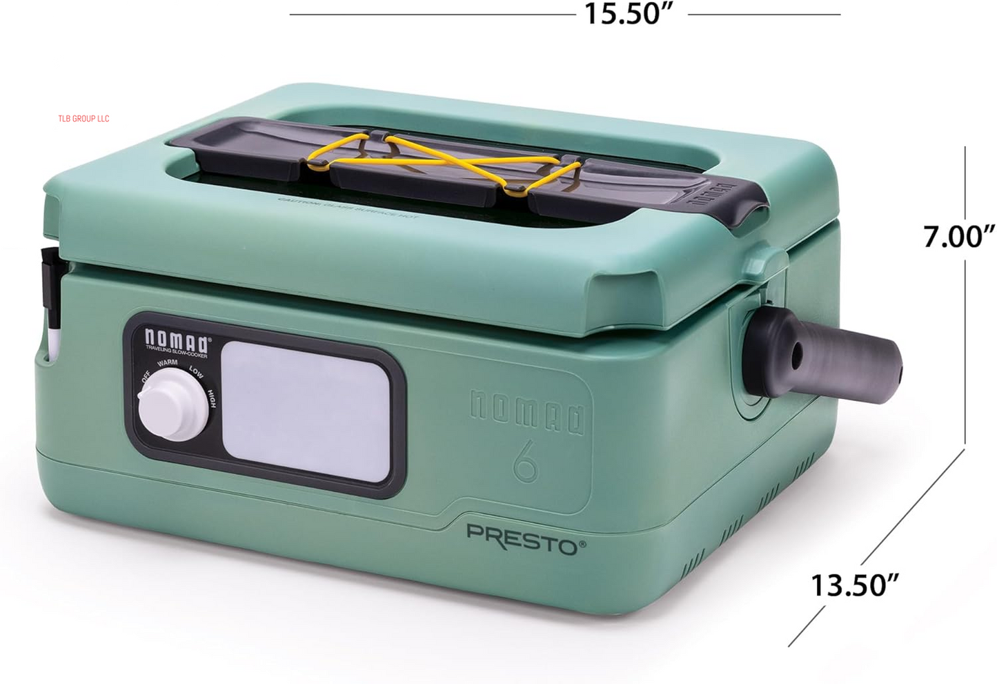 06016 6-Quart Nomad Traveling Slow Cooker, Locking Lid, Dry Erase Board, Green TRUCK DRIVER