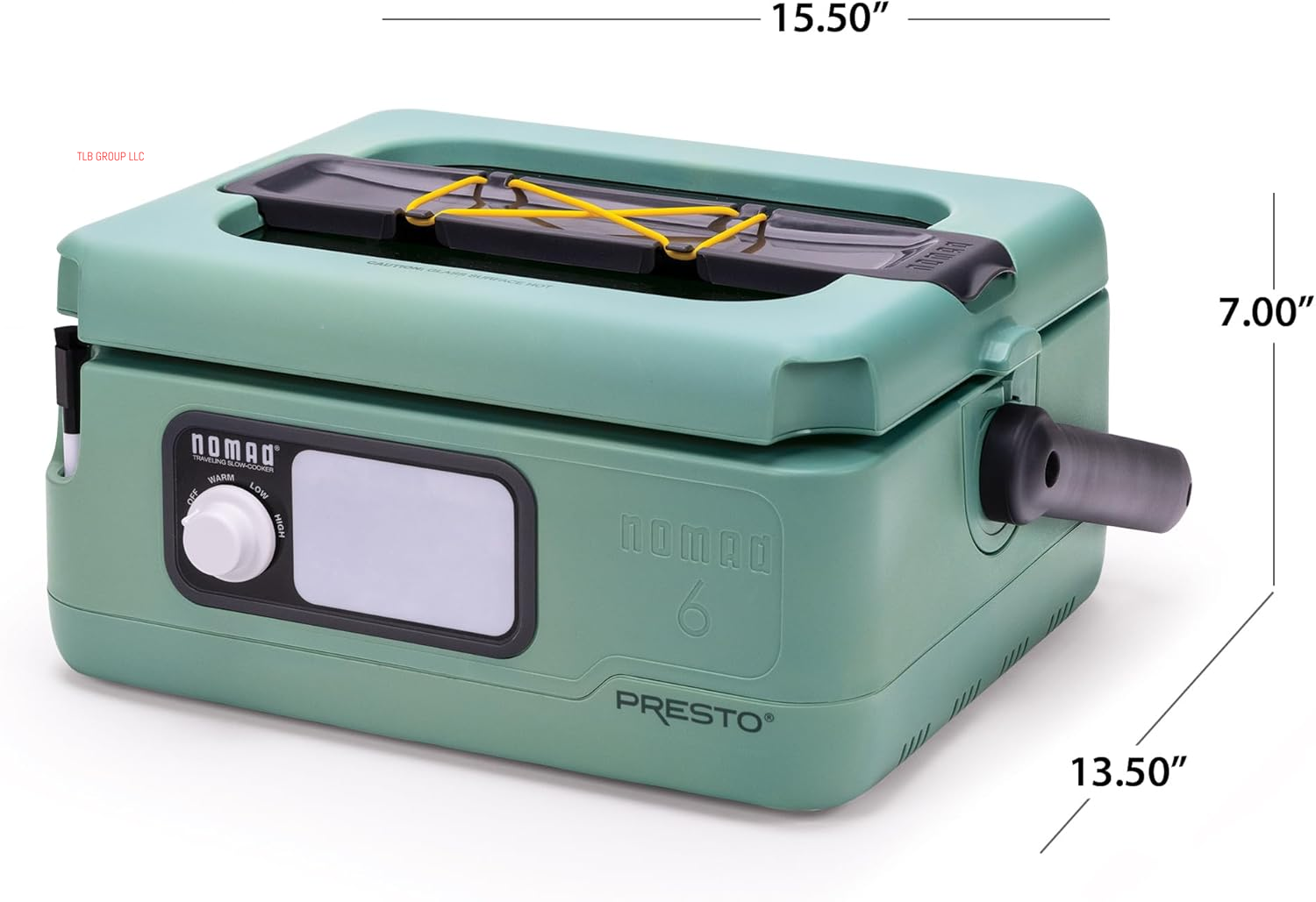 06016 6-Quart Nomad Traveling Slow Cooker, Locking Lid, Dry Erase Board, Green TRUCK DRIVER