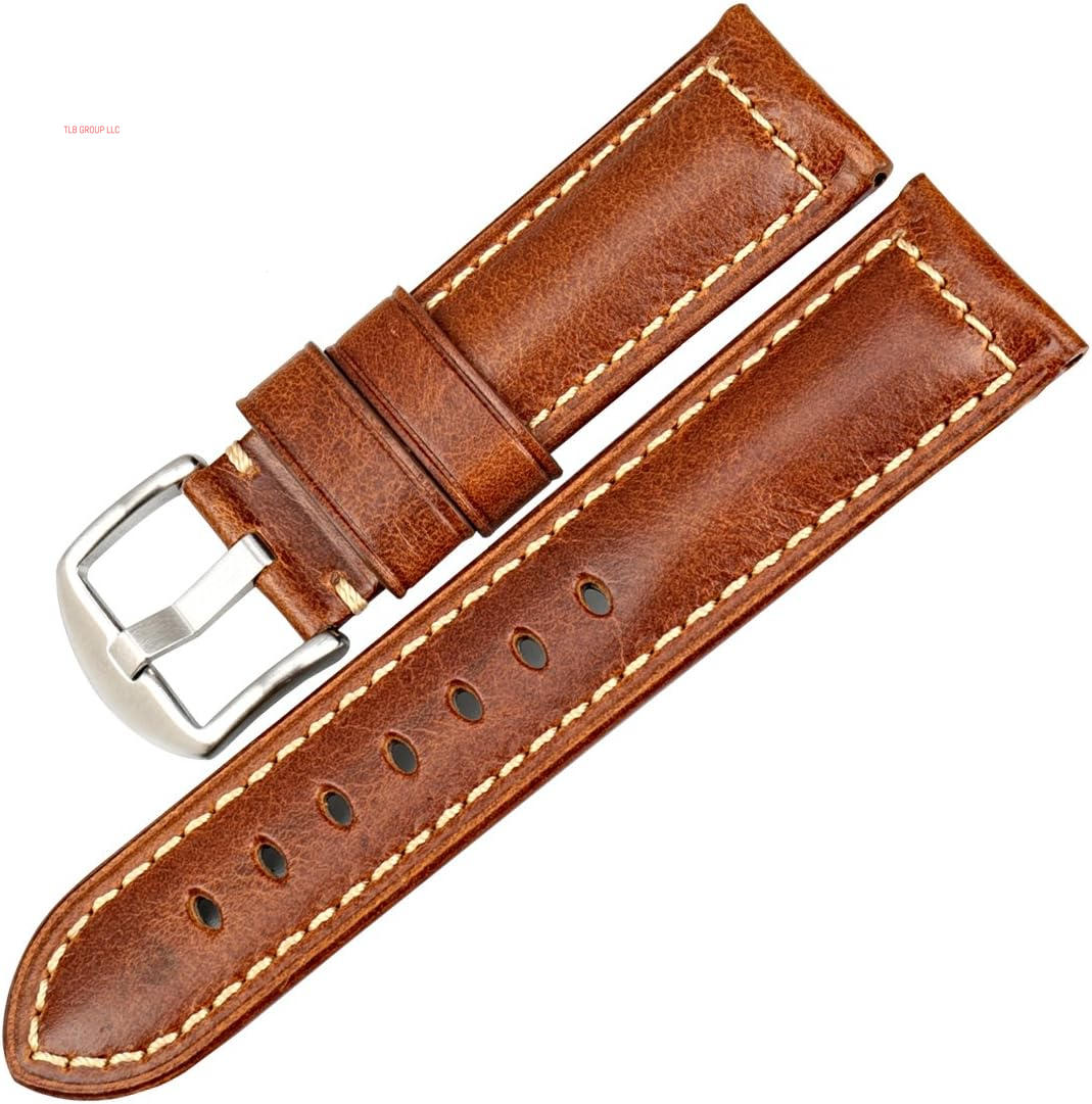 Watch Band, Vintage Oil Wax Leather Watch Straps 18Mm 19Mm 20Mm 21Mm 22Mm 23Mm 24Mm 26Mm Watch Belt for Men Women