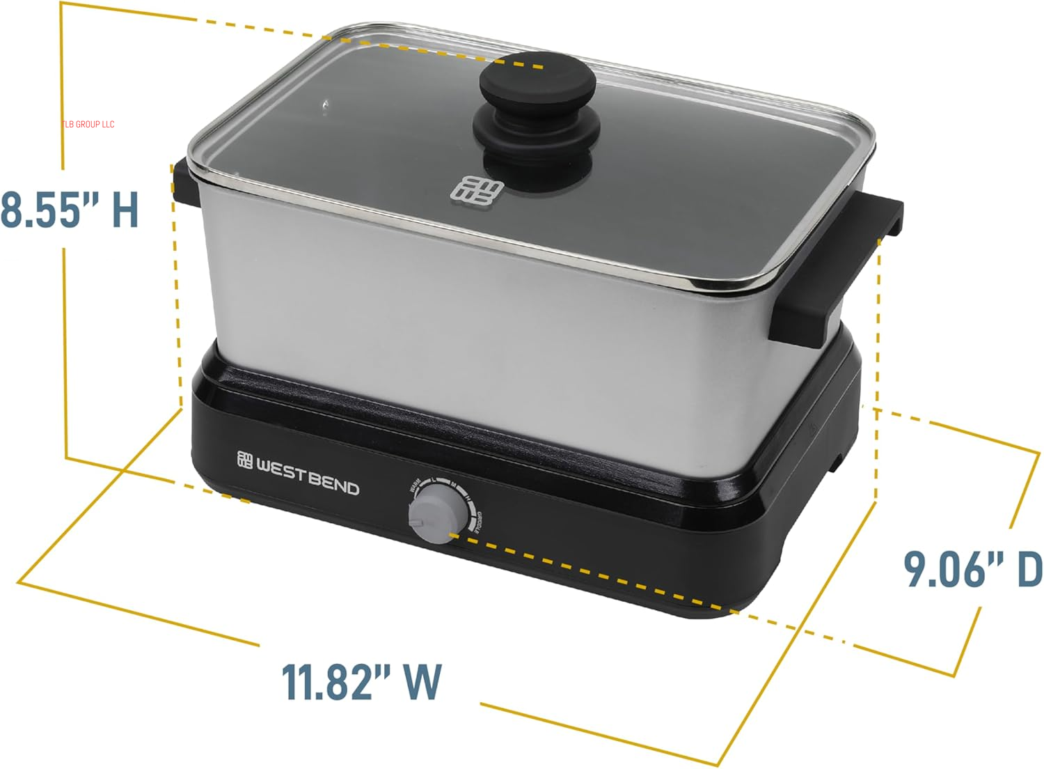 87905 Slow Cooker Large Capacity Non-Stick Vessel with Variable Temperature Control Includes Travel Lid and Thermal Carrying Case, 5-Quart, Silver TRUCK DRIVER