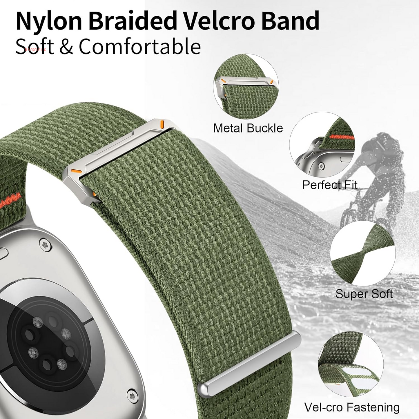 Trail Loop Nylon Band Compatible with Apple Watch Band 49Mm 45Mm 44Mm 42Mm 41Mm 40Mm 38Mm for Men Women, Soft Braided Elastic Weave Sport Strap for Iwatch Ultra 2/Ultra/Series SE 9/8/7/6/5/4