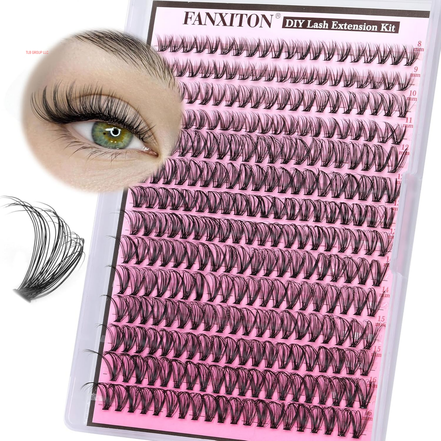 DIY Lash Extension Kit 40D+50D Volume Lash Clusters Kit with Lash Bond and Seal 280 Pcs Thick Individual Lashes 9-16 Mm D Mink Lashes Cluster, Lash Cluster Remover and Tweezers by