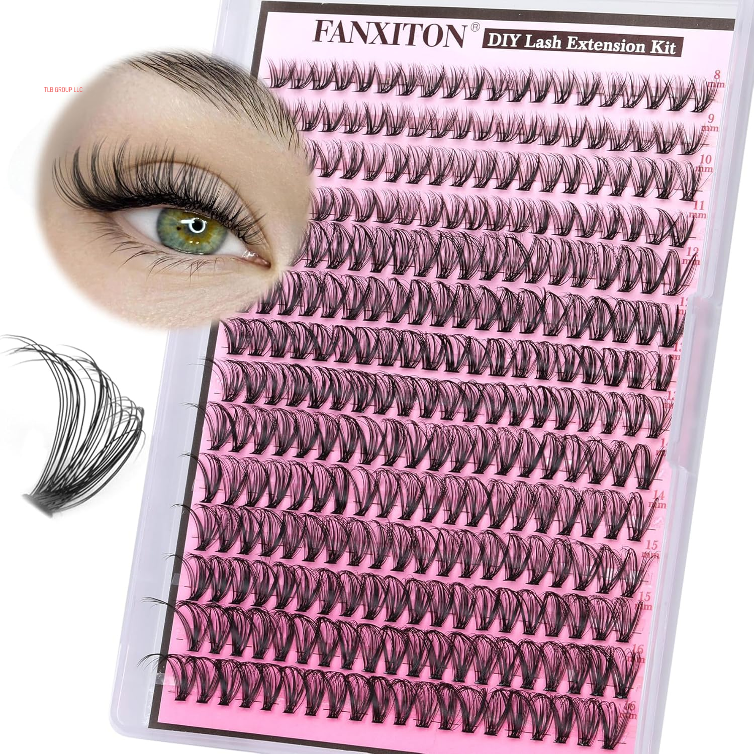DIY Lash Extension Kit 40D+50D Volume Lash Clusters Kit with Lash Bond and Seal 280 Pcs Thick Individual Lashes 9-16 Mm D Mink Lashes Cluster, Lash Cluster Remover and Tweezers by