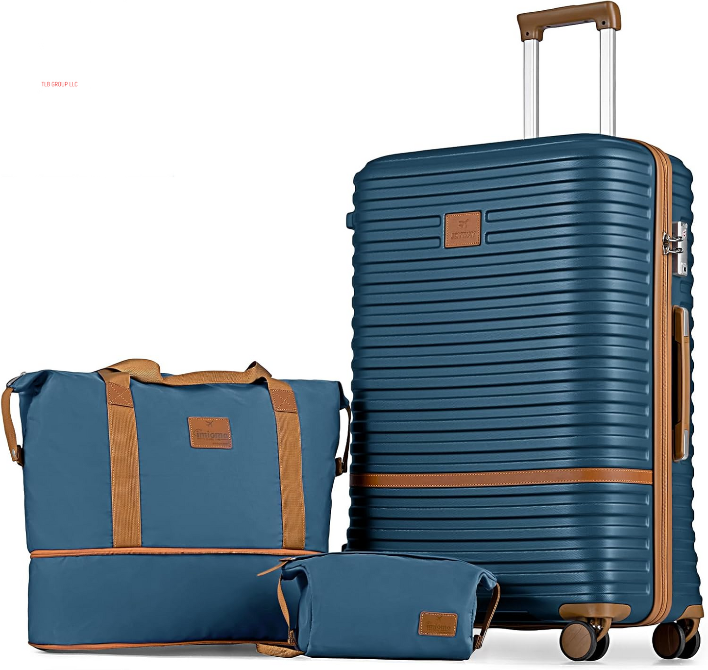 Carry on Luggage 20 Inch Expandable Suitcase with Spinner Wheel, 4 Piece Hard Shell Luggage Set with TSA Lock(Black Brown)