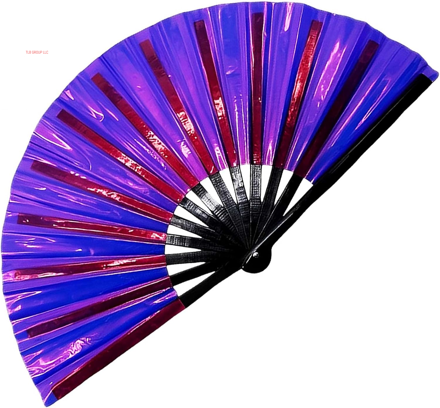 Large Clack Hand Rave Fan Holographic Folding Popping Line Dance Fan Foldable Handheld Clacking Fans for Line Dancing Craft Laser Rave Accessories for Festival Rainbow Outfits Party Club(Light Blue)