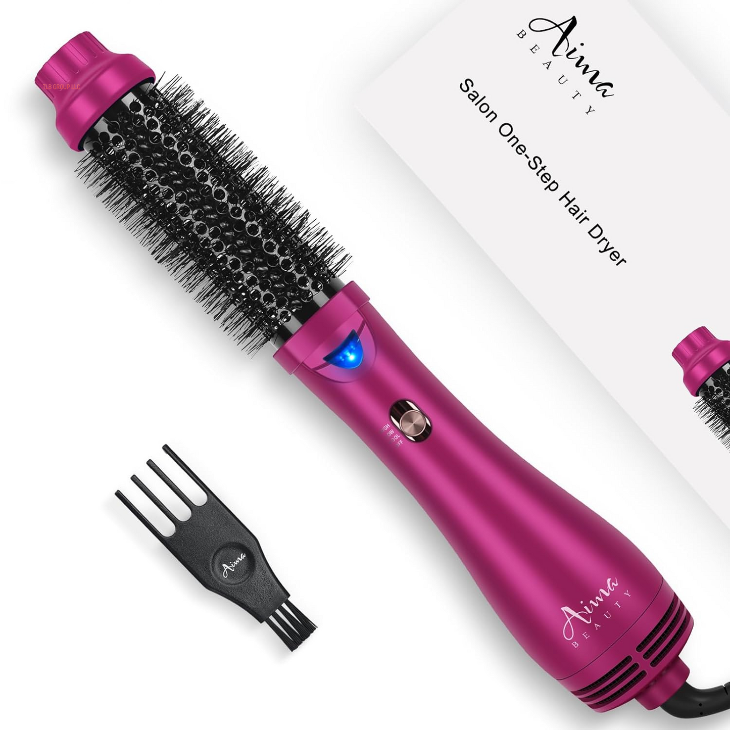 Hot Air Brush,  Salon One-Step Hair Dryer and Volumizer, 4-In-1 Hair Dryer Brush, Hair Styling Tools, Purple-Round