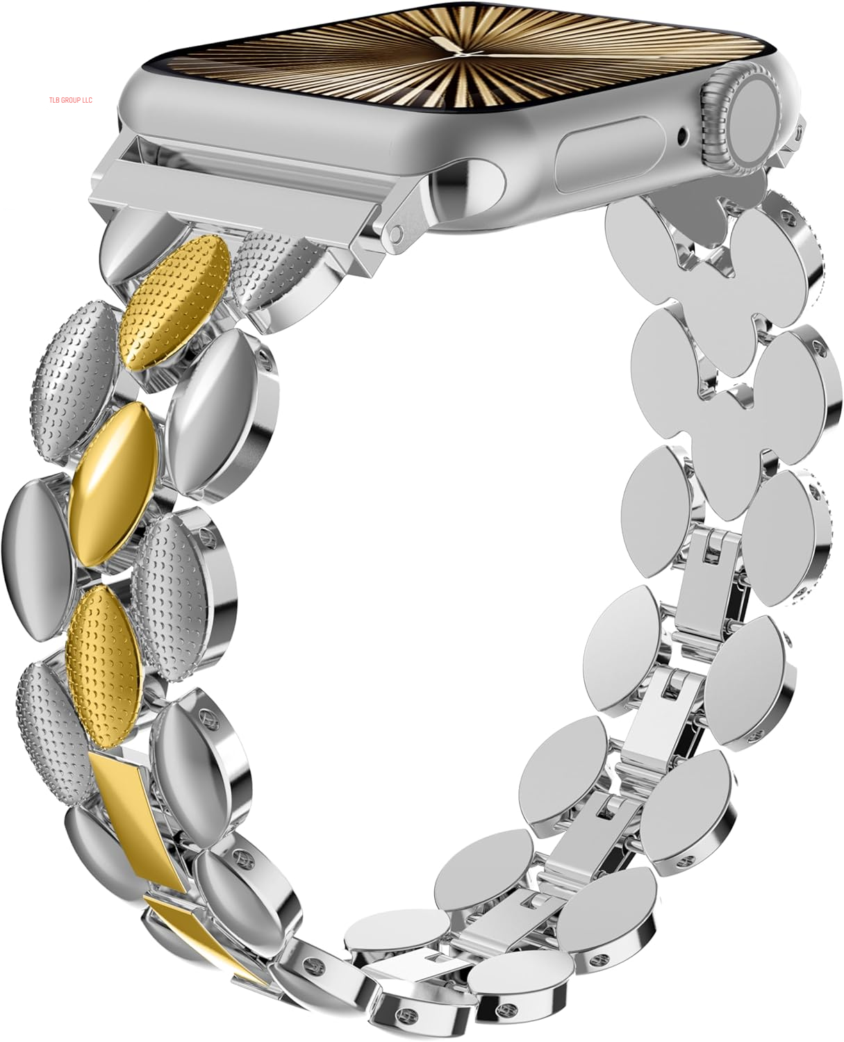 Elegant Metal Strap Compatible with Apple Watch Band 38Mm 40Mm 41Mm 42Mm Metal Fashion Women Replacement Strap Bracelet for Iwatch Series 10/9/8/7/6/5/4/3/2/1 Gold/Silver