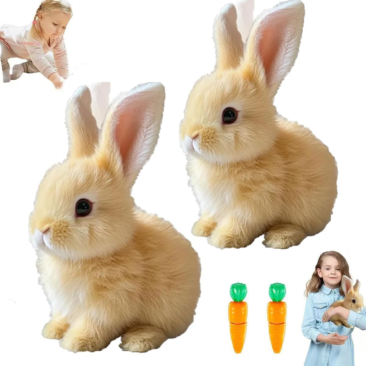 2025 New Bunny - Easter My Realistic Bunny Toy, Interactive Bunny Realistic Bunny - Jumping, Twitching, and Shaking Ears,Realistic Bunny Toys (Brown)
